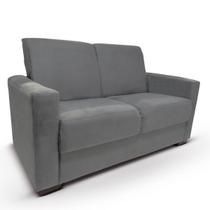 Sofá 2 Lugares Sala de Estar Recepção Suede Vitoria Cinza