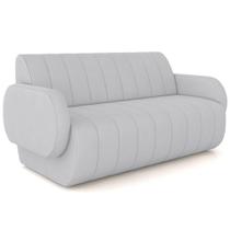 Sofá 2 Lugares Sala Living Orgânico 148cm Fávara K01 Veludo Cinza - Lyam Decor