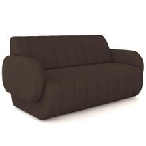 Sofá 2 Lugares Sala Living Orgânico 148cm Fávara K01 Veludo Marrom - Lyam Decor