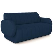Sofá 2 Lugares Sala Living Orgânico 168cm Fávara K01 Veludo Azul Marinho - Lyam Decor Sofá 2 Lugares Sala Living Orgânico 168cm Fávara K01 Veludo Azul Marinho - Lyam Decor