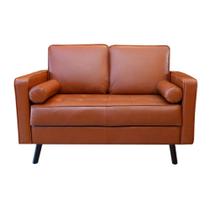 Sofá 2 Lugares Stela 135cm Couro Marrom - Sallar Home