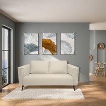 Sofá 2 Lugares Tecido Poliéster Fun Off White