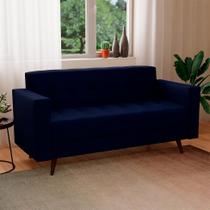 Sofá 2 Lugares Vitrola Suede Azul