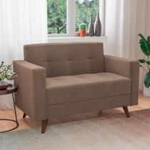 Sofá 2 Lugares Vitrola Suede Tabaco 123 cm