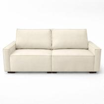 Sofá 2 Metros Contemporâneo Sala Estar Luxo Moderno Suede Bege Sofá 2 Metros Contemporâneo Sala Estar Luxo Moderno Suede Bege
