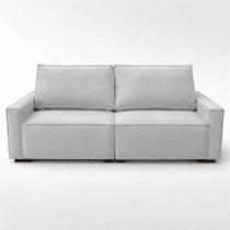 Sofá 2 Metros Contemporâneo Sala Estar Luxo Moderno Suede Cinza Sofá 2 Metros Contemporâneo Sala Estar Luxo Moderno Suede Cinza