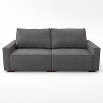 Sofá 2 Metros Contemporâneo Sala Estar Luxo Moderno Suede Cor:Bege