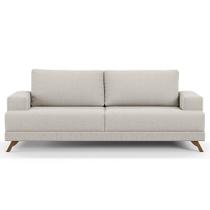 Sofá 200cm 3 Lugares Pés Curvos Santi Boucle D05 Creme - Mpozenato