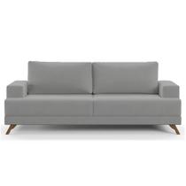 Sofá 200cm 3 Lugares Pés Curvos Santi Suede D05 Cinza - Mpozenato Sofá 200cm 3 Lugares Pés Curvos Santi Suede D05 Cinza - Mpozenato