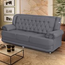 Sofá 2,00m 3 Lugares Suede Filadélfia Cinza