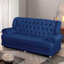 Sofá 2,00m 3 Lugares Suede Finlândia Azul