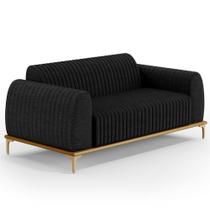 Sofá 210cm 3 Lugares Base Gold Molino D06 Linho D-465 Chumbo - Mpozenato Sofá 210cm 3 Lugares Base Gold Molino D06 Linho D-465 Chumbo - Mpozenato