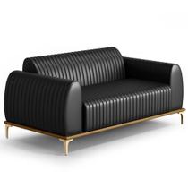 Sofá 210cm 3 Lugares Base Gold Molino D06 Pu B-159 Preto