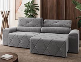 Sofá 230cm 4 lugares retratil e reclinavel Houston Cinza