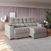 Sofá 230cm com Porta Copos Retrátil e Reclinável Premier