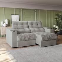 Sofá 230cm com Porta Copos Retrátil e Reclinável Premier