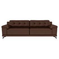 Sofá 232cm Decorativo Sala de Estar Agostino Couro Marrom G52 - Gran Belo Sofá 232cm Decorativo Sala de Estar Agostino Couro Marrom G52 - Gran Belo