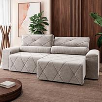 Sofá 250cm 4 lugares retratil e reclinavel Houston Cinza Nevoa Sofá 250cm 4 lugares retratil e reclinavel Houston Cinza Nevoa