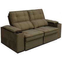 Sofá 2,54 Metros Reclinável Gralha Azul Ferrara, Veludo - 3016