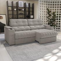 Sofá 260cm com Porta Copos Retrátil e Reclinável Premier