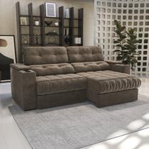 Sofá 260cm com Porta Copos Retrátil e Reclinável Premier