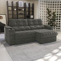 Sofá 260cm com Porta Copos Retrátil e Reclinável Premier