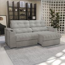 Sofá 260cm com Porta Copos Retrátil e Reclinável Premier