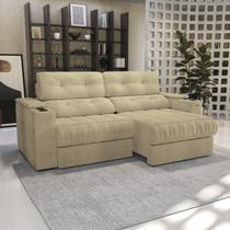 Sofá 260cm com Porta Copos Retrátil e Reclinável Premier