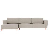 Sofá 285cm com Chaise Esquerda Franz Suede Bege G52 - Gran Belo