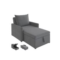 Sofá 3 em 1 Chaise, Cama e Baú Neve Estofama