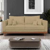 Sofá 3 Lugar Base Reforçada Madeira Tecido Suede + Almofada Sofá 3 Lugar Base Reforçada Madeira Tecido Suede + Almofada
