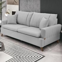 Sofa 3 Lugares 180 cm Eron Linho Cinza Vazzano