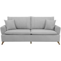 Sofa 3 Lugares 180 cm Eron Linho Cinza Vazzano Sofa 3 Lugares 180 cm Eron Linho Cinza Vazzano