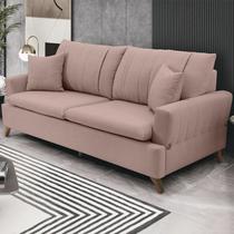 Sofa 3 Lugares 180 cm Eron Linho Rose Vazzano