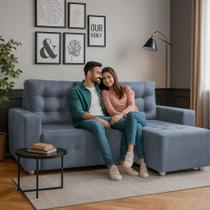 Sofá 3 Lugares 1,80 m Vitória Chaise Suede