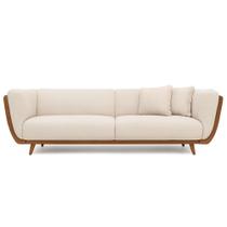 Sofá 3 Lugares 180cm Salezi Com Duas Almofadas material sintético Caramelo Bouclé Suave Off White - Sallar Home Sofá 3 Lugares 180cm Salezi Com Duas Almofadas material sintético Caramelo Bouclé Suave Off White - Sallar Home