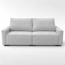Sofá 3 Lugares 2 Metros Sala Recepção Contemporâneo Moderno Linho Cor:Cinza Sofá 3 Lugares 2 Metros Sala Recepção Contemporâneo Moderno Linho Cor:Cinza