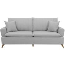 Sofa 3 Lugares 200 cm Eron Linho Cinza Vazzano Sofa 3 Lugares 200 cm Eron Linho Cinza Vazzano