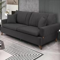 Sofa 3 Lugares 200 Cm Eron Linho Grafite Vazzano Grafite Sofa 3 Lugares 200 Cm Eron Linho Grafite Vazzano Grafite