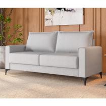 Sofá 3 Lugares 200cm Com Pés Metálicos Multimóveis CR45341 Cinza Sofá 3 Lugares 200cm Com Pés Metálicos Multimóveis CR45341 Cinza