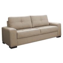 Sofá 3 Lugares 200cm Turim Couro Bege 66 - Gran Belo Sofá 3 Lugares 200cm Turim Couro Bege 66 - Gran Belo