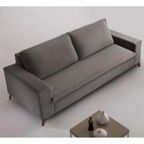 Sofá 3 Lugares 200cm Veludo Pés Imbuia Gregory Sofá 3 Lugares 200cm Veludo Pés Imbuia Gregory