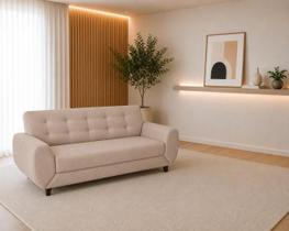 Sofá 3 Lugares 206cm 90cm X 82cm Cristal Bege Sofá 3 Lugares 206cm 90cm X 82cm Cristal Bege