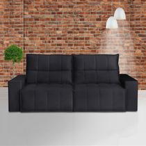 Sofá 3 Lugares 210cm Aramis Preto Sofá 3 Lugares 210cm Aramis Preto