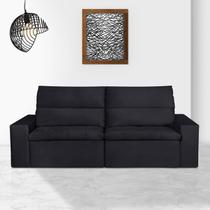 Sofá 3 Lugares 210cm Azzaro Preto Sofá 3 Lugares 210cm Azzaro Preto