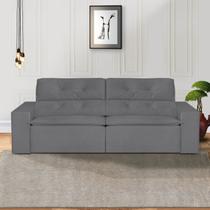 Sofá 3 Lugares 210cm Ivory Cinza Chumbo Sofá 3 Lugares 210cm Ivory Cinza Chumbo