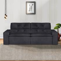Sofá 3 Lugares 210cm Ivory Preto Sofá 3 Lugares 210cm Ivory Preto