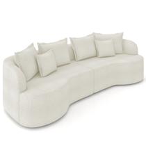 Sofá 3 Lugares 210cm Orgânico Quito K04 Bouclê Areia - Mpozenato Sofá 3 Lugares 210cm Orgânico Quito K04 Bouclê Areia - Mpozenato