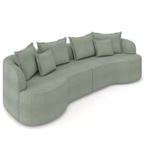 Sofá 3 Lugares 210cm Orgânico Quito K04 Bouclê Verde - Mpozenato
