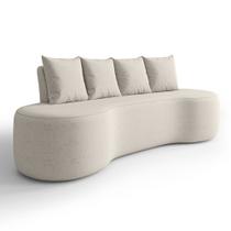 Sofá 3 Lugares 210cm Orgânico Viana B10 Bouclê Creme - Mpozenato Sofá 3 Lugares 210cm Orgânico Viana B10 Bouclê Creme - Mpozenato